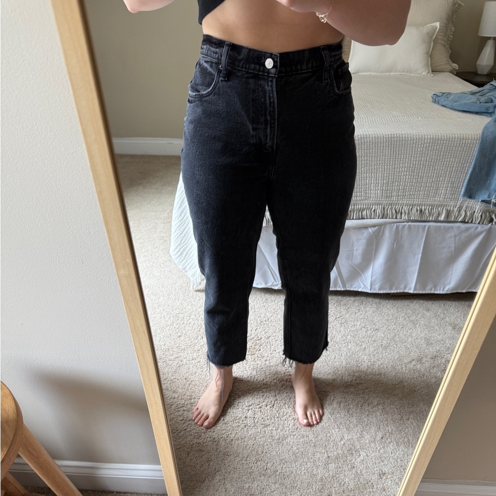 Abercrombie Curve Love 90s Straight Ultra High Rise Women's Black Jeans